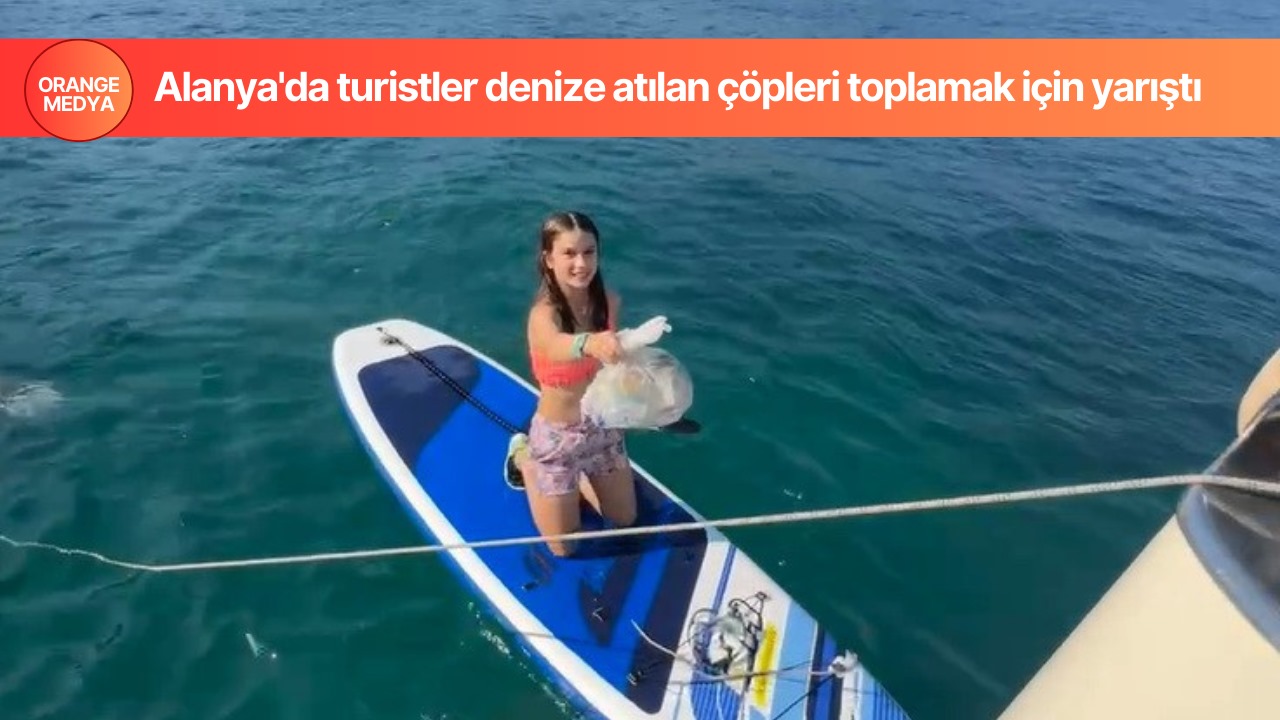  Alanya'da turistler denize atılan çöpleri toplamak için yarıştı