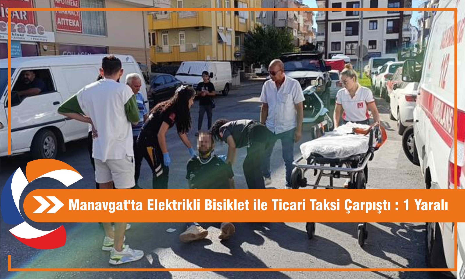 Manavgat'ta Elektrikli Bisiklet ile Ticari Taksi Çarpıştı : 1 Yaralı