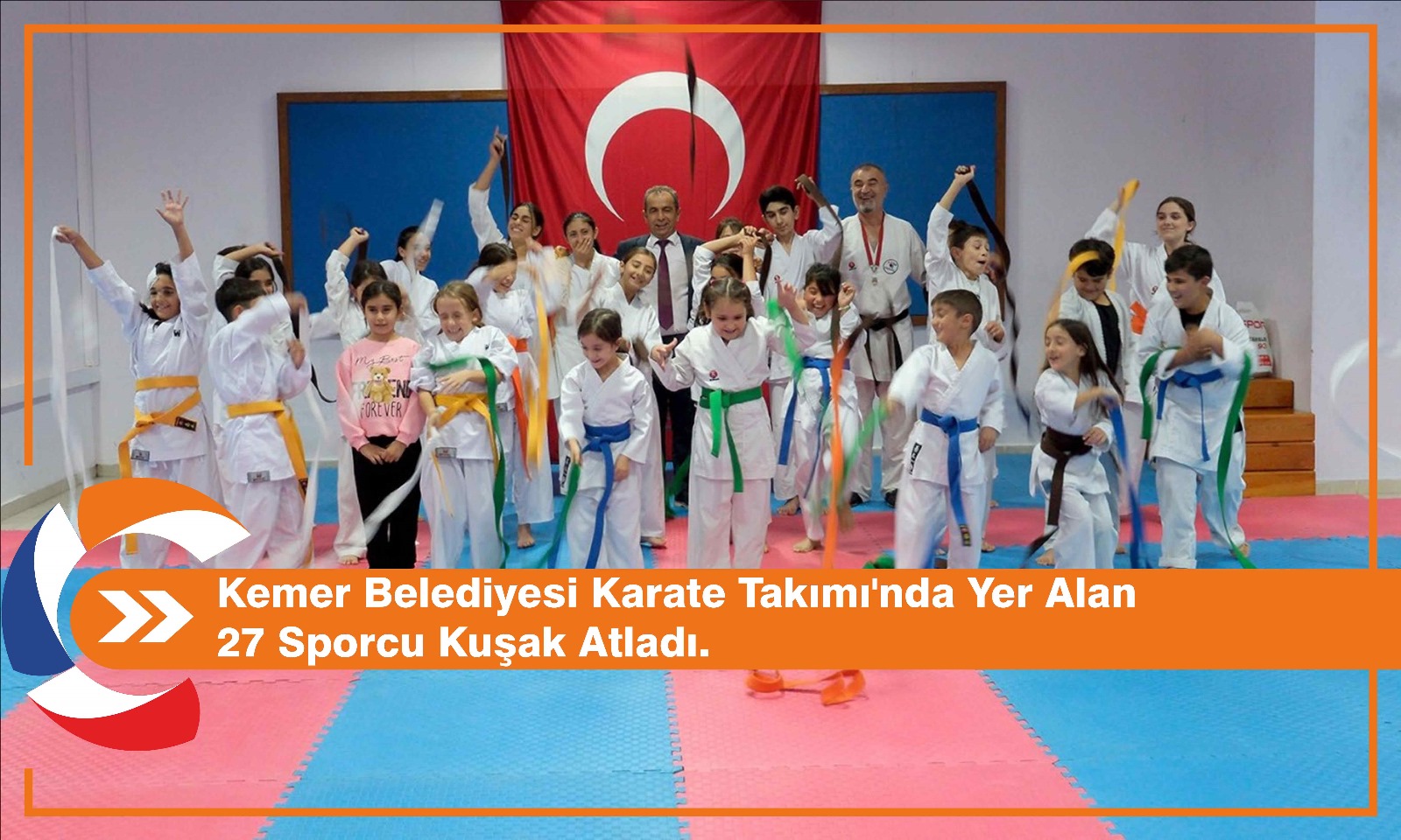  Kemer Belediyesi Karate Takımı'nda yer alan 27 sporcu kuşak atladı