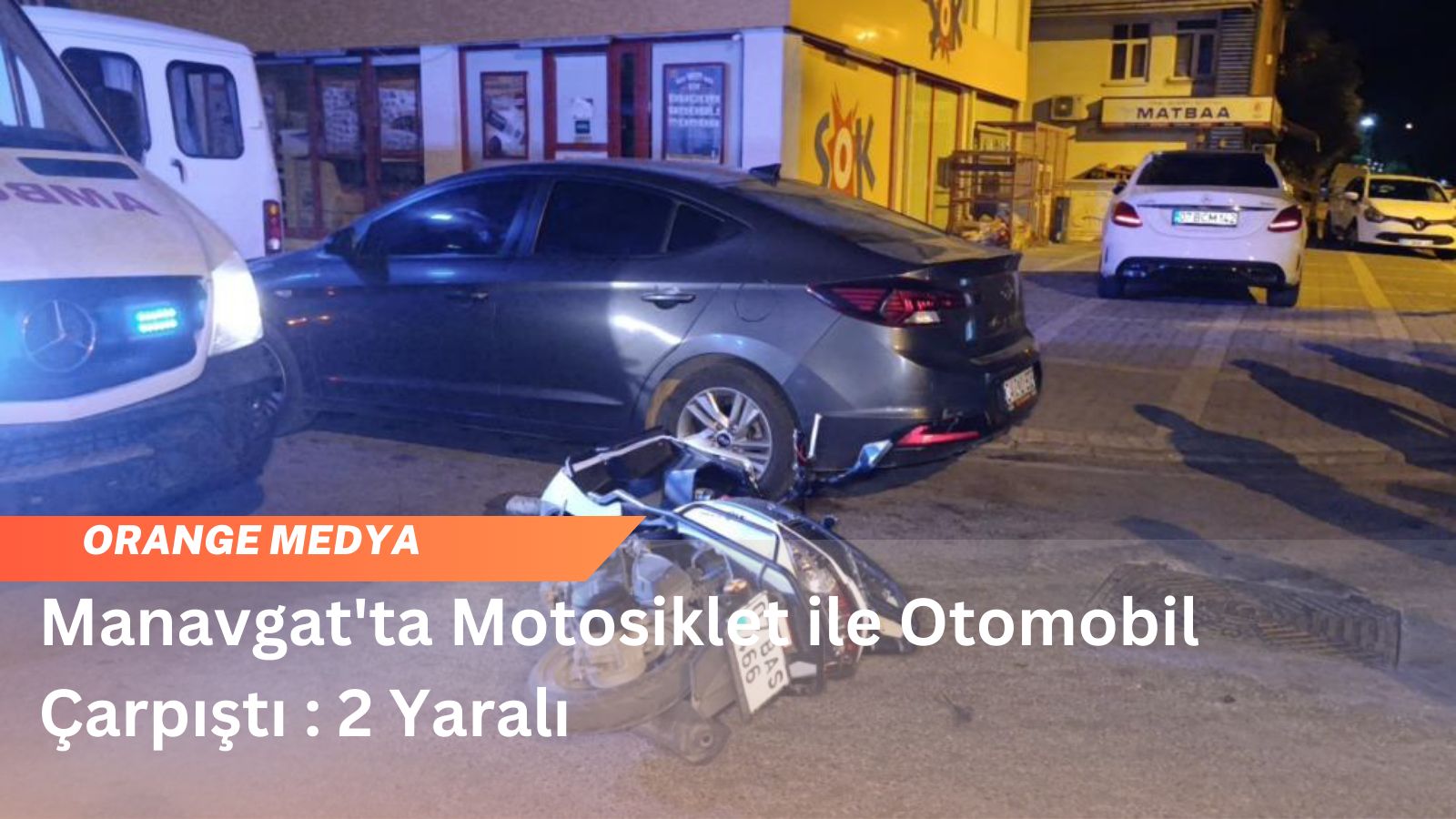 Manavgat'ta Motosiklet ile Otomobil Çarpıştı : 2 Yaralı 