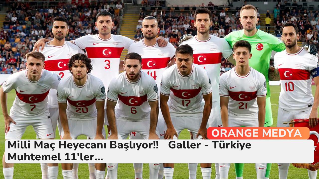 Milli Maç Heyecanı Başlıyor!! Galler - Türkiye Muhtemel 11'ler...