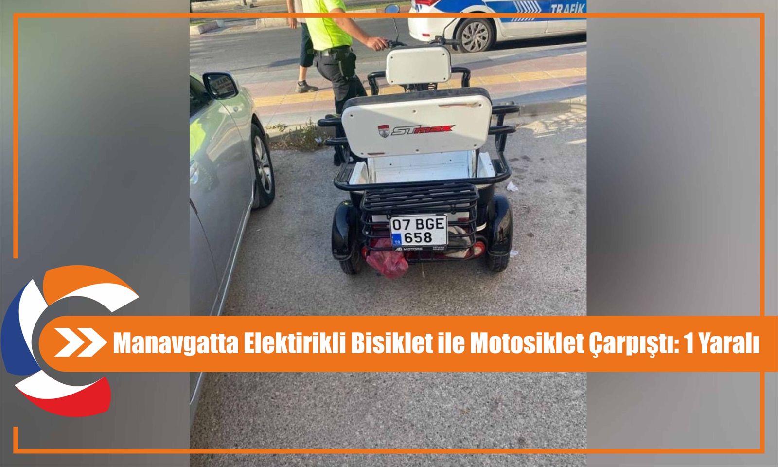 Manavgatta Elektirikli Bisiklet ile Motosiklet Çarpıştı: 1 Yaralı