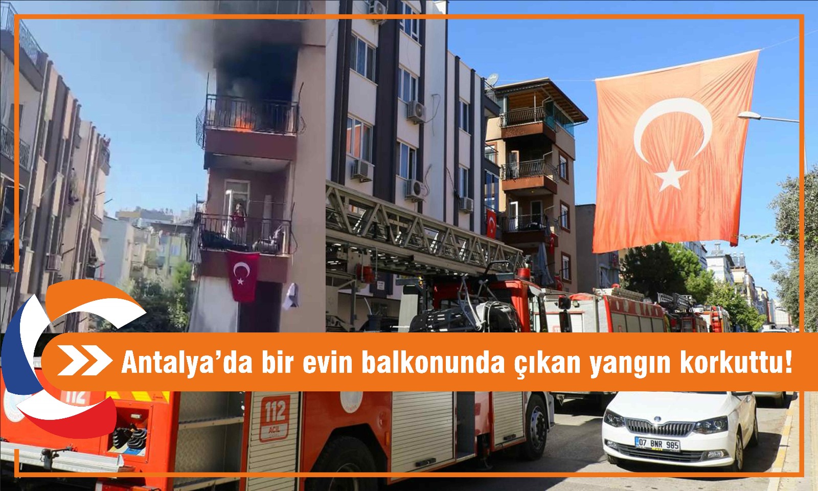 Antalya’da bir evin balkonunda çıkan yangın korkuttu.