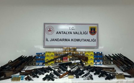 Antalya Aksu'da Ruhsatsız Silah Operasyonu.