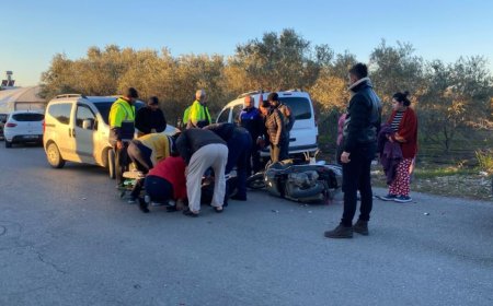 Otomobil ile çarpışan motosikletin sürücüsü yaralandı