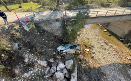 Yoldan çıkan otomobil, köprüden uçtu: 1 ölü