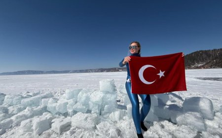 Şahika Ercümen, buzla kaplı dünyanın en derin gölüne dalış yaptı