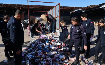 Antalya'da ele geçirilen 2 bin adet sahte parfüm imha edildi