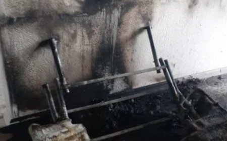 Sobadan çıkan yangın evde zarara neden oldu