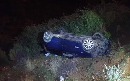 Alanya'da otomobil şarampole yuvarlandı: 1 yaralı