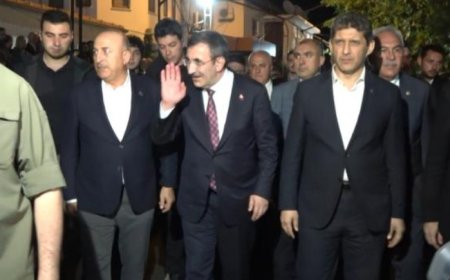 Cumhurbaşkanı Yardımcısı Yılmaz'dan Mevlüt Çavuşoğlu'na taziye ziyareti