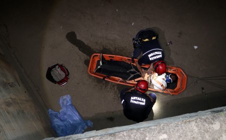 Beton Bariyerlere Çıkan Genç Dengesini Kaybedip 5 Metreden Düştü