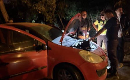 Antalya'nın Gazipaşa ilçesinde park halindeki otomobil bilinmeyen bir nedenle alev aldı.