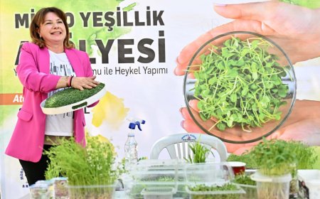 Muratpaşa’da Sanat ve Doğa Buluştu: Mikro Yeşilliklerle Heykeller Yeşerdi