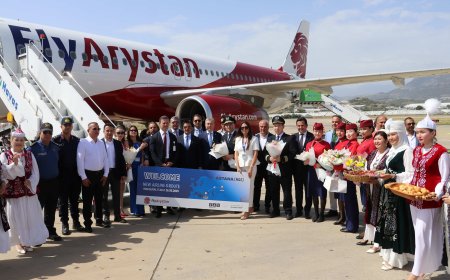 Gazipaşa Havalimanı’nda Kazakistan’dan İlk Uçuş Heyecanı