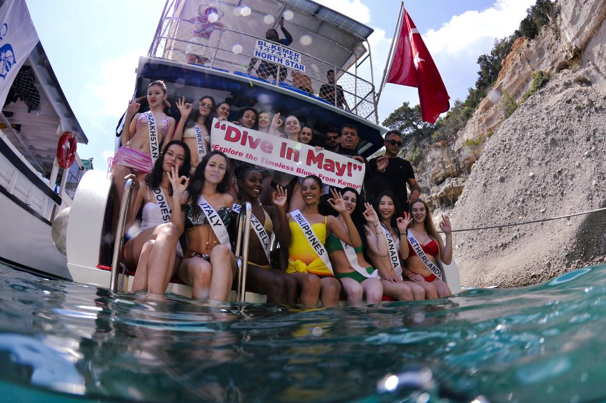 43 Ülkeden Kraliçe Adayları Kemer’in Su Altını Keşfetti