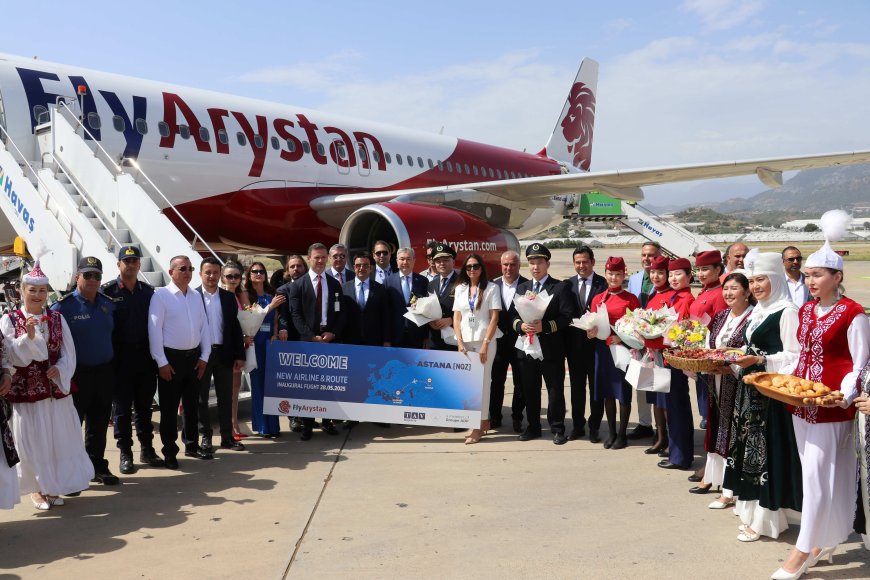 Gazipaşa Havalimanı’nda Kazakistan’dan İlk Uçuş Heyecanı