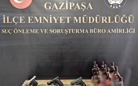 Gazipaşa’da Asayiş Operasyonu: Silah, Fișek ve Kaçak Alkol Yakalandı