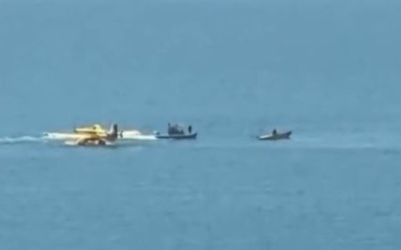 Yangın söndürme uçağı Seyhan Gölü'ne düştü