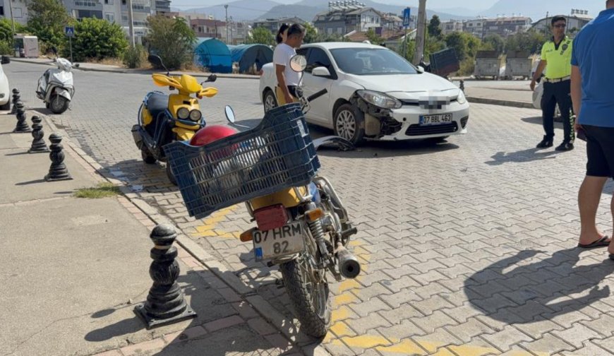 Gazipaşa’da Korkutan Kaza! Motosiklet Sürücüsü Yaralandı