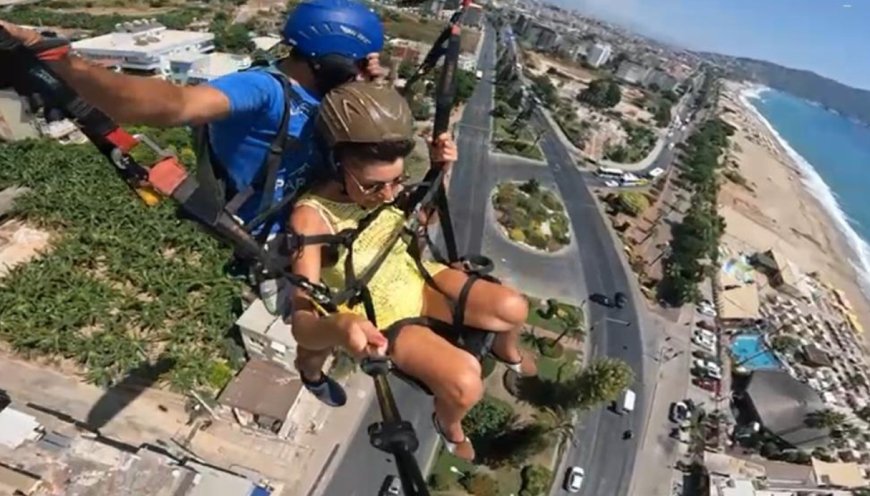 Alanya’da Yamaç Paraşütü Kamerası Kazayı Kaydetti