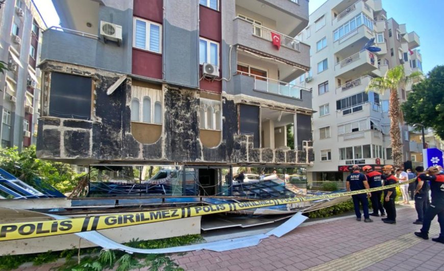 Antalya'da Korkutan Olay: Laboratuvarın Dış Cephesi Büyük Gürültüyle Çöktü