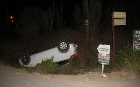 Serik'te Takla Atan Otomobilden Sağ Çıktılar