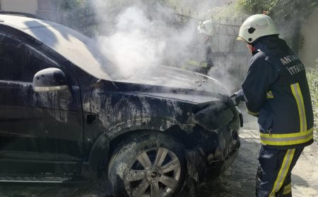 ANTALYA’nın Alanya ilçesinde park halindeki araç çıkan yangında hasar gördü.