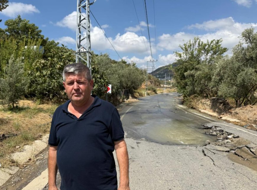 Gazipaşa'da DSİ'ye ait su borusu patladı, yol kullanılamaz hale geldi
