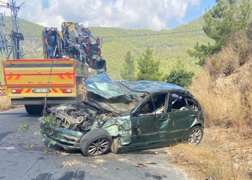 Antalya’da Gece Yarısı Kaza: Uçuruma Düşen Araçta 1 Ölü, 1 Yaralı