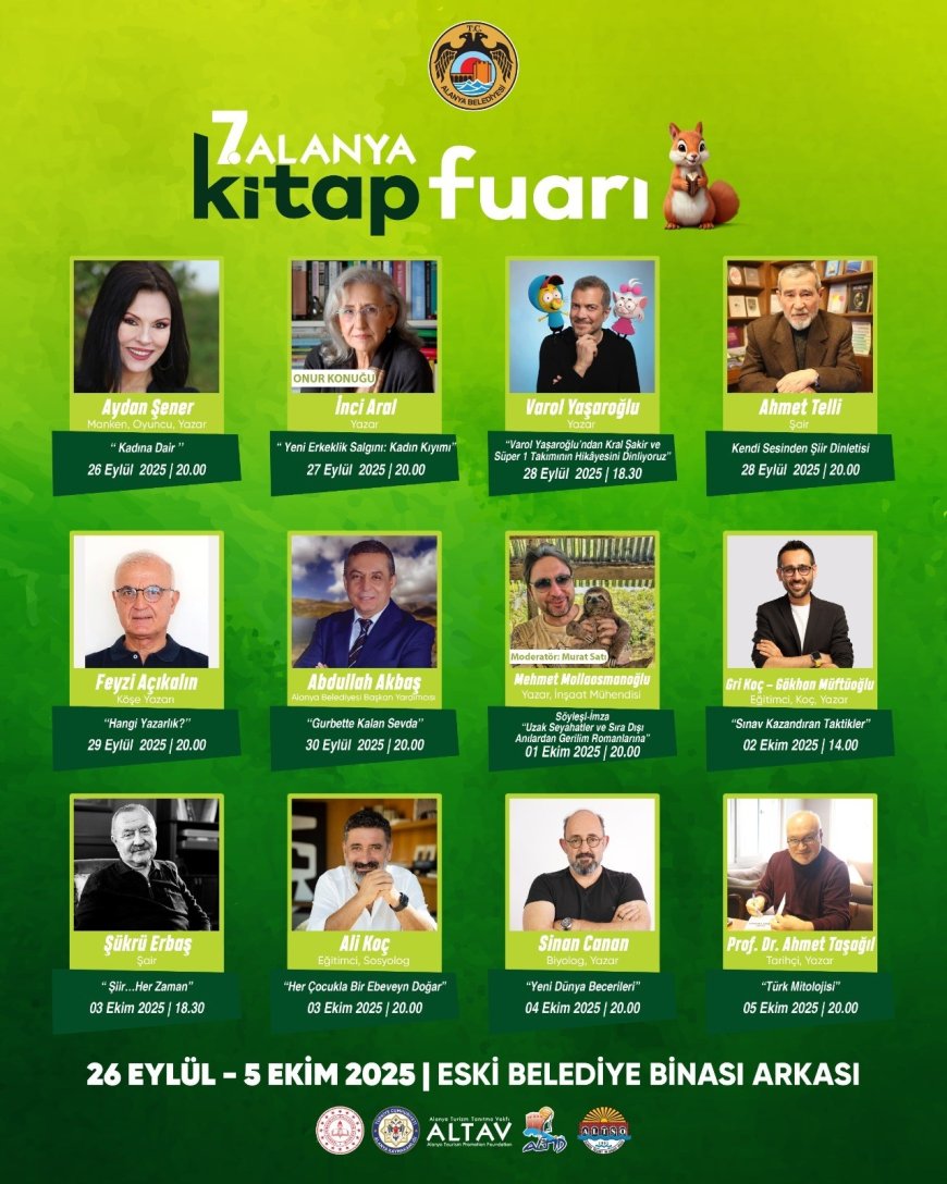 Alanya Kitap Fuarı 'Okumak Yeşertir' Temasıyla Başlıyor