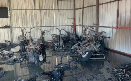 Alanya'da Motosiklet Servisinde Çıkan Yangın Büyük Zarar Verdi.