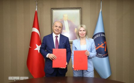 Akdeniz Üniversitesi ve Azerbaycan İdman Akademisi Rektörleri Antrenörlük Eğitimi Protokolü İçin Bir Araya Geldi.