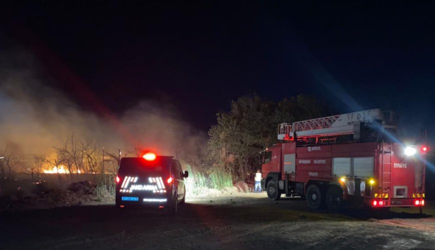 Serik’te yol kenarındaki otluk alanda çıkan yangın korkuttu