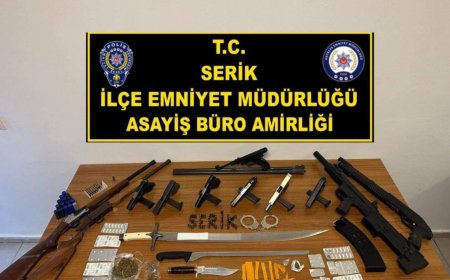 Serik Cumhuriyet Başsavcılığı Koordinesinde: Uyuşturucu ve Silah Tacirlerine Yönelik Operasyon