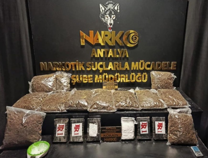 Antalya Emniyeti'nden dev operasyon!  18 kilodan fazla zehir ele geçirildi.
