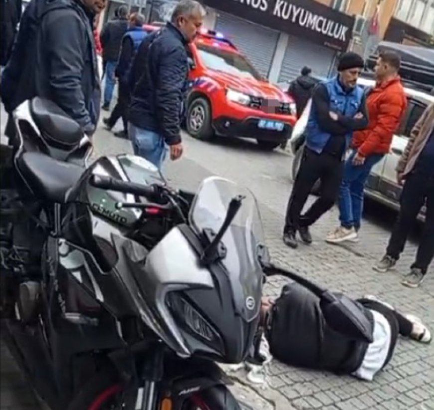 Manavgat’ta Korkutan Kaza Motosiklet Sürücüsü Hastaneye Kaldırıldı