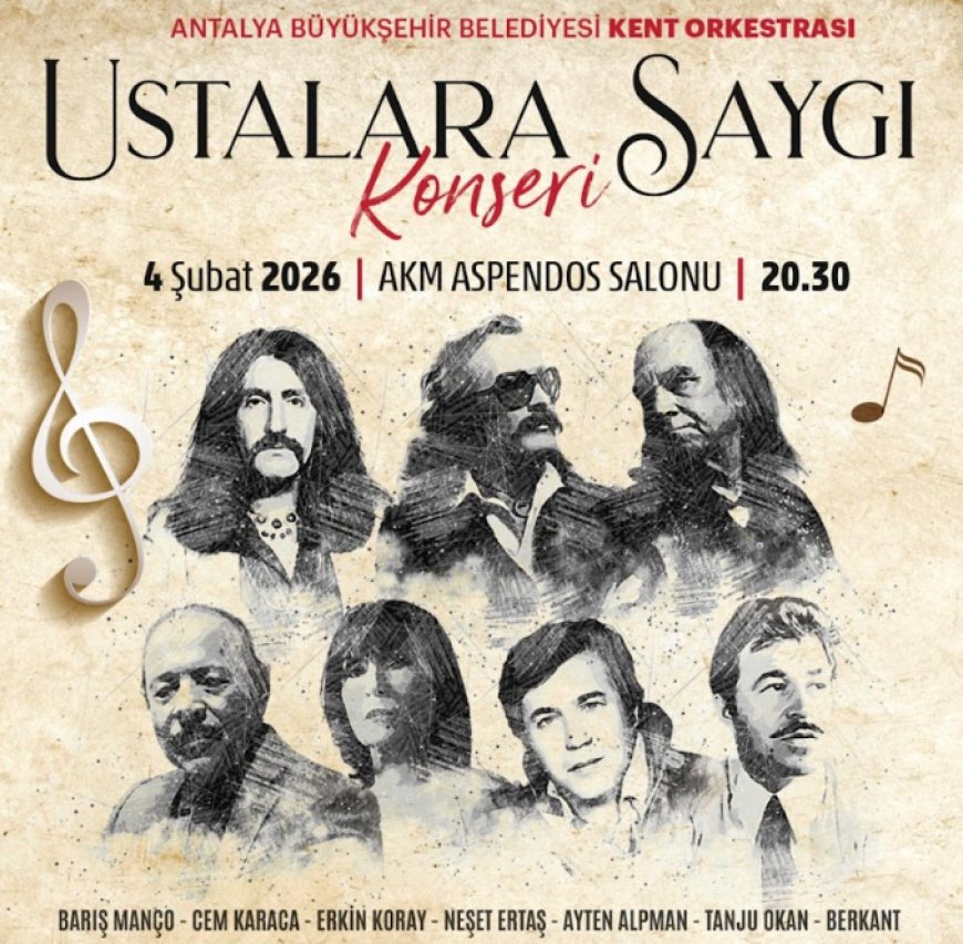 Devlerin Şarkıları Antalya’da Yankılanacak: "Ustalara Saygı" Konseri!