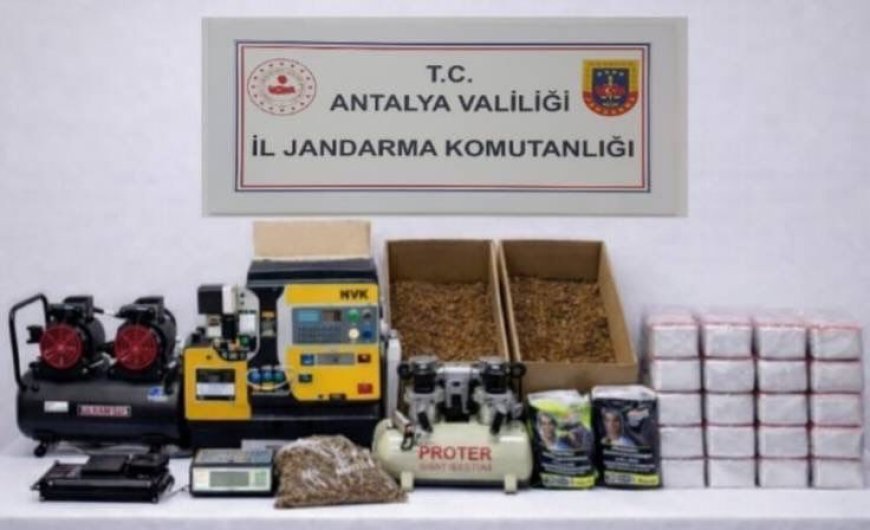 Alanya’da Kaçak Tütün İmalathanesine Jandarma Baskını!