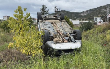 Gazipaşa'da Trafik Kazası: Takla Atan Araçtan Yaralı Çıkarıldı.