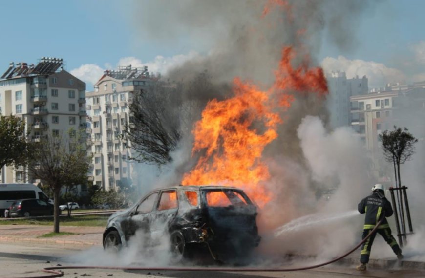 Konyaaltı’nda Duygulandıran Kurtuluş: Arabası Yandı, O Kedisini Kurtardığına Şükretti.