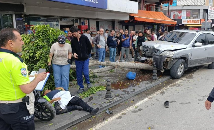 Manavgat’ta İki Araç Çarpıştı: Kontrolden Çıkan Cip Temizlik İşçisine Çarptı
