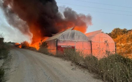 Manavgat'ta Motosiklet Yedek Parça Deposu Olarak Kullanılan Muz Serası Yandı