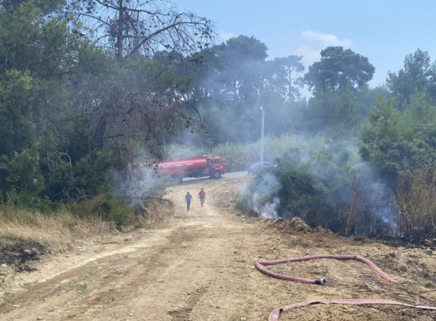 Antalya Aksu’da Ormanlık Alanda Çıkan Yangın Söndürüldü