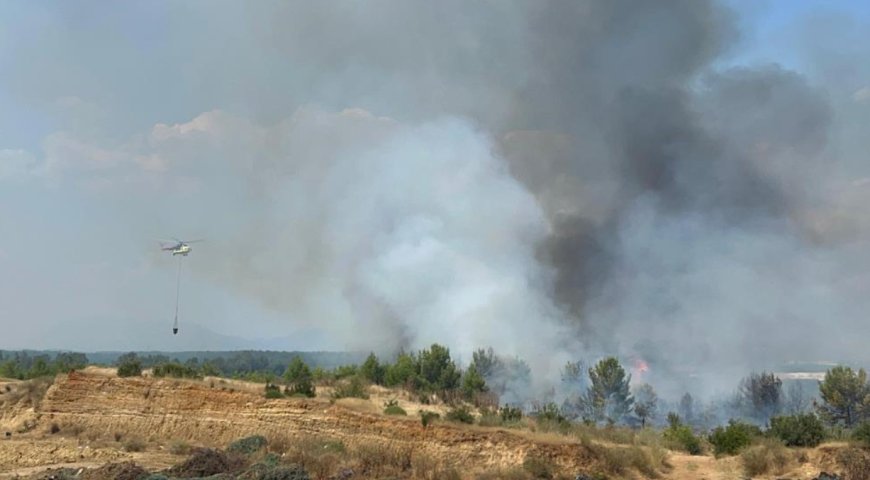Aksu'da Orman Yangınına Havadan ve Karadan Müdahale