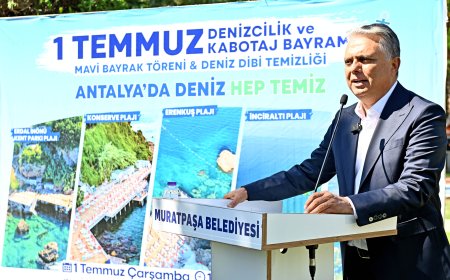 Muratpaşa’nın Falez Plajlarında Mavi Bayrak Gururu: Başkan Ümit Uysal, "Bakanlık Dahil Herkese İlham Kaynağı Olduk"