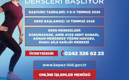 Kepez'de Ücretsiz Step, Aerobik ve Pilates Kursları İçin Kayıtlar Başladı