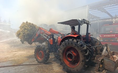 Manavgat’ta Besihanede Yangın: 60 Saman Balyası Kül Oldu
