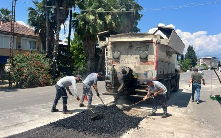 Finike’de Yollar Yenileniyor: Bordürler Boyanarak İlçeye Estetik Görünüm Kazandırılıyor