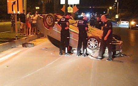Kumluca'da Kontrolden Çıkan Otomobil Takla Attı: Sürücü Yaralandı